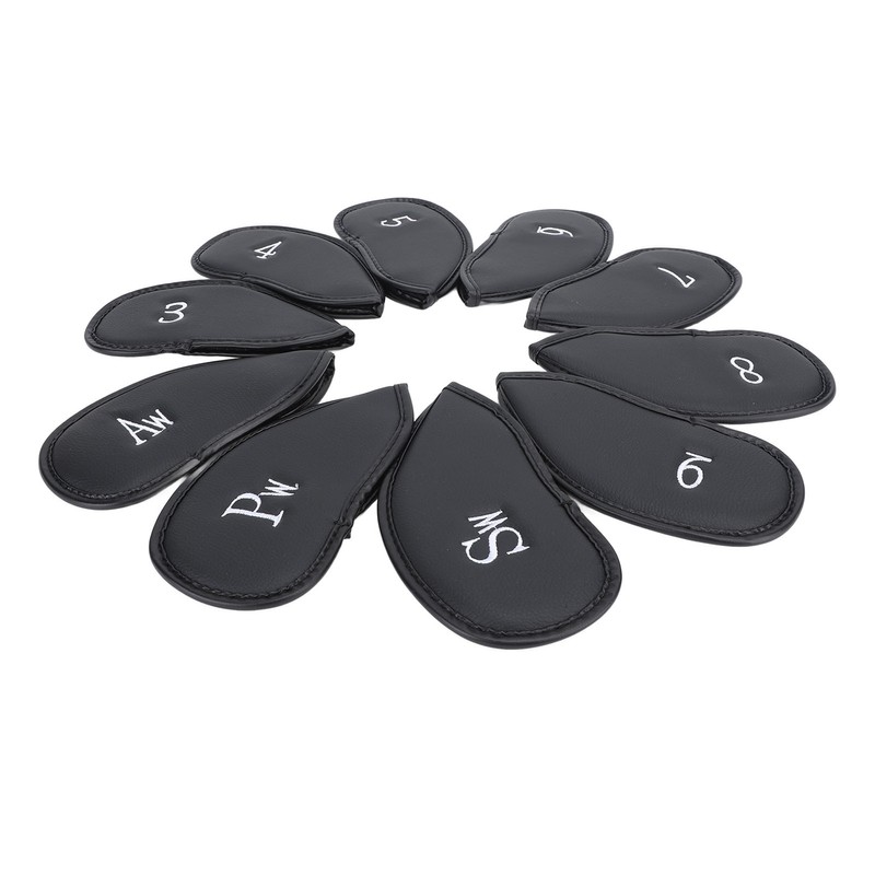 10PCS Golf Club Head Cover PU Leather Protective Abrasion Resistant
