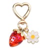 Strawberry Keychain Charms for Women Girls Heart Daisy Bag Charm