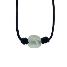 Mens Sea Glass Ocean mix Necklace - Men Surfing Seaglass Waterproof, Hawaii Jewelry, Hawaiian Vibes, Women Cute Choker, Beach Aesthetic Accessories, African Ocean Recycle Bead, Summer (Light Aqua)