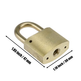 Chinflly Padlock Lock,Antique Heavy Duty Door Lock,Vintage Retro Solid Brass Gate Lock,Light Brass Lock