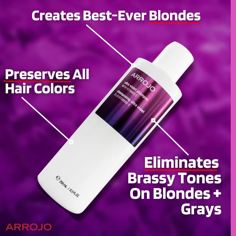 ARROJO Ultra Violet Purple Shampoo (8.5 oz) Hair Shampoo for