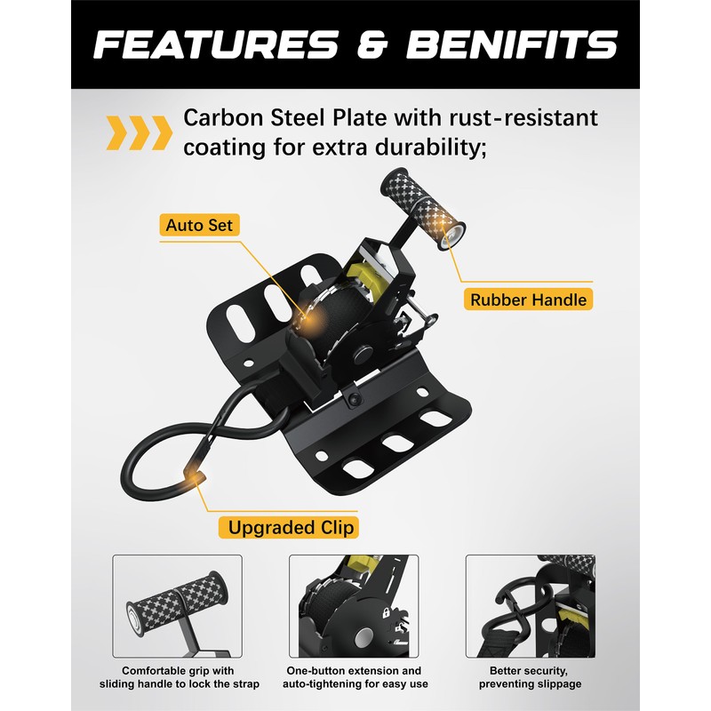 RETRUE Truck Bed Ratchet Straps for F150 F250 F350 2015-2025