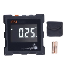 IP54 Angle Finder 4x90° LCD Digital Display 4 Side Strong Magnetic Angle Gauge Inclinometer 360° 1300mAh Black