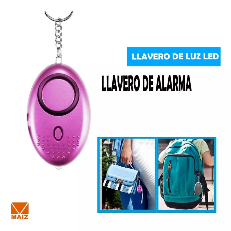 Maíz Alarma Personal Llavero Sonido + Luz Led Defensa Personal