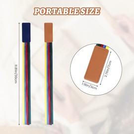 2PCS Colorful Bible Ribbons Bookmarks, Bible Bookmark with 5color Ribbons for Books Novel, Artificial Leather Multiple Page Marker Reading Lovers Students Teachers, Christmas Gift (Brown Blue)
