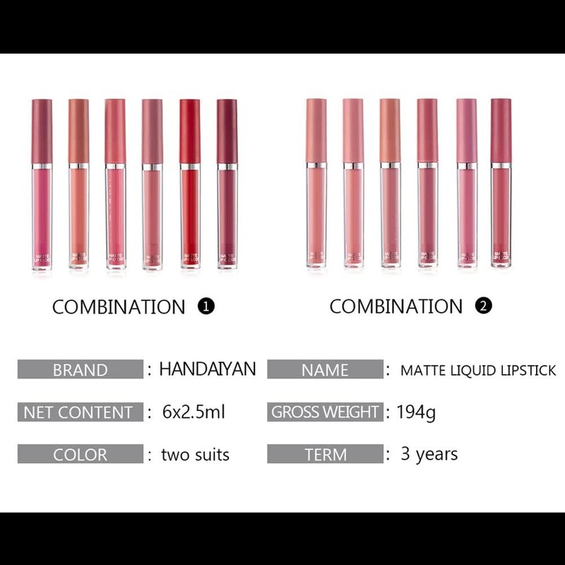 Brillo de Labios, 6 Piezas de Lápiz Labial Líquido Mate