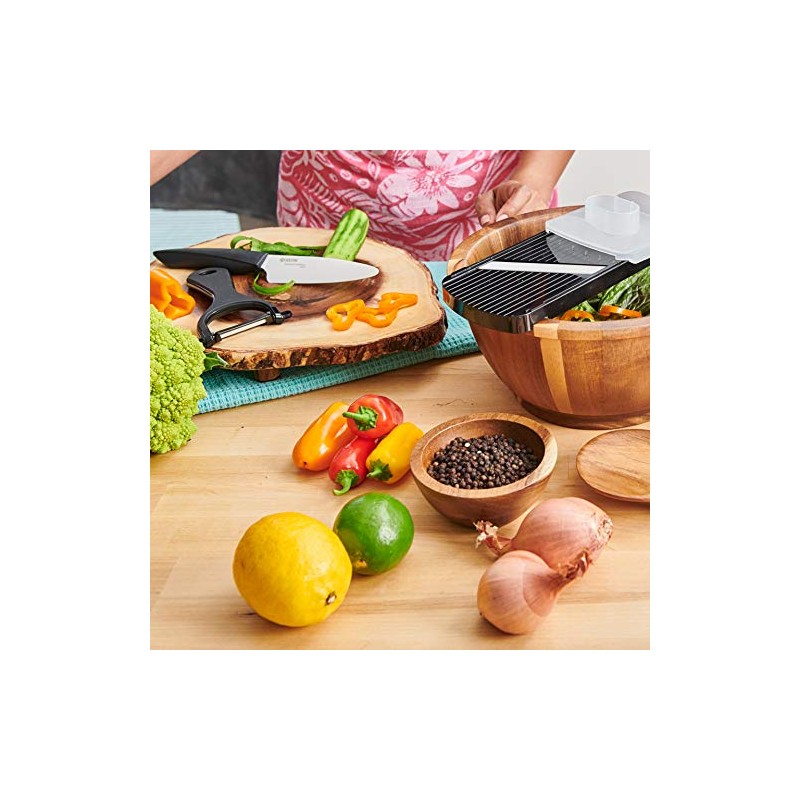 Kyocera CSN-252BK EXP Soft Grip Kitchen Mandoline Slicer, One, Black
