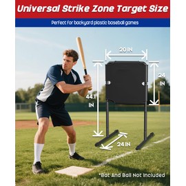 Garbuildman Baseball Strike Zone Target for Plastic Balls, Portable Metal Frame Pitching & Hitting Training Tool for Outdoor, 20”× 24”Target, Freestanding