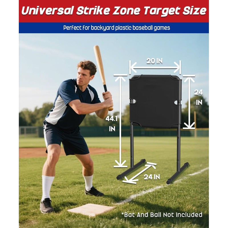 Garbuildman Baseball Strike Zone Target for Plastic Balls, Portable Metal