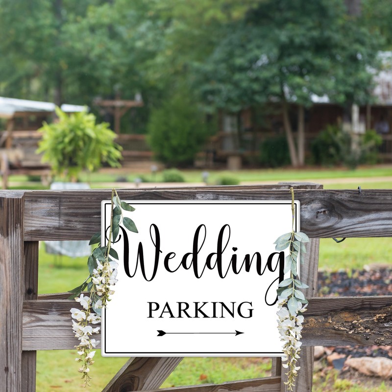 3 Pcs Double Sided Wedding Directional Signs 14.37 x 11.22