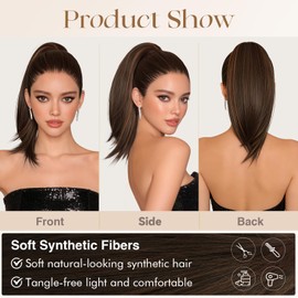 Sofeiyan Ponytail Extension for Women,15 Inch Comb Clip in Pony tails