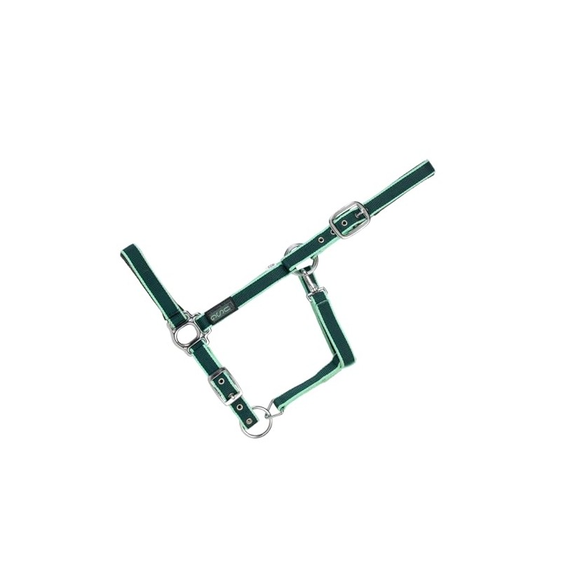 USG Halter with Silver Fittings/ Soft Padded, Cob, Dark Green/