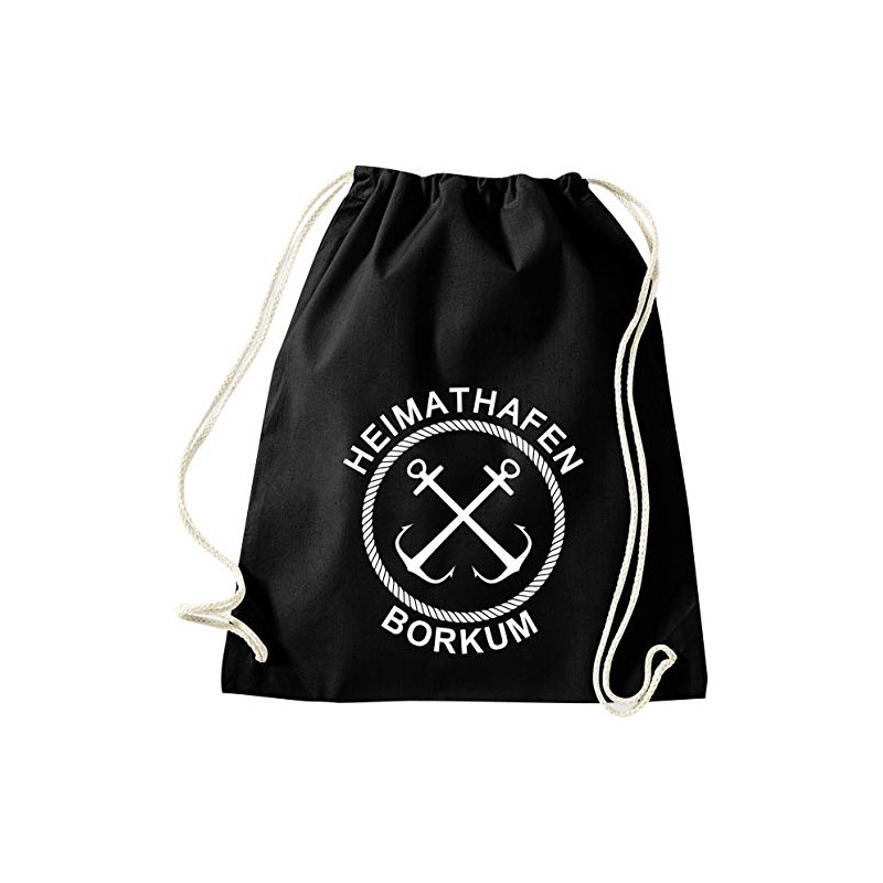 ShirtInStyle Turnbeutel, Heimathafen Borkum Sprüche Spruch, Urlaub See Hafen Strand