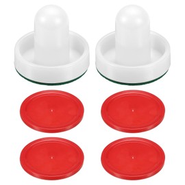 PATIKIL Air Hockey Pusher and Air Hockey Puck Steering Wheel Paddle Replacement Accessories Game Table (2 Pushers and 4 Packs)