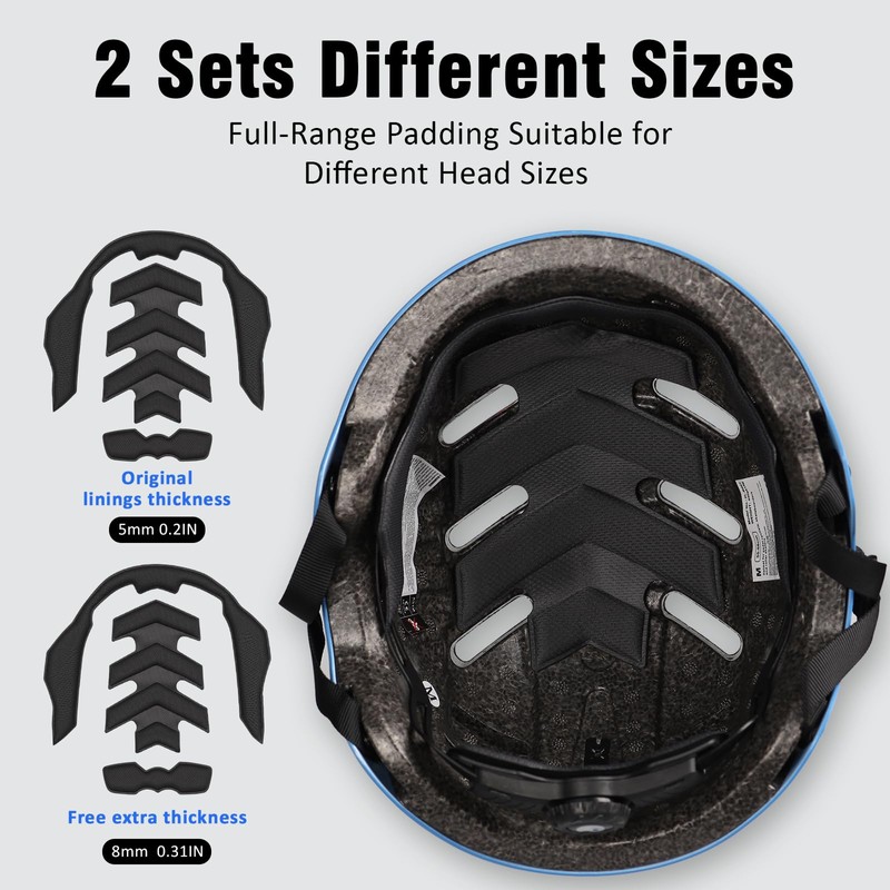 Skateboard Bike Helmet for Adults Women Men Youth Kids (2-3-5-8-14+