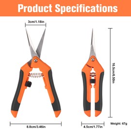 Pack of 2 Pruning Shears, Garden Shears, Trimming Shears, Suitable for Branches, Flowers, Grass