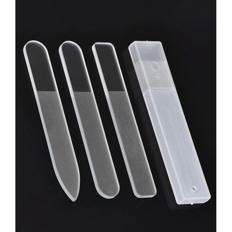 3 Pcs Glass Nail File Set for Natural Nails,Nano Nail