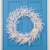 Pre-Lit Flocked Twig Artificial Christmas Wreath - 30" - LED