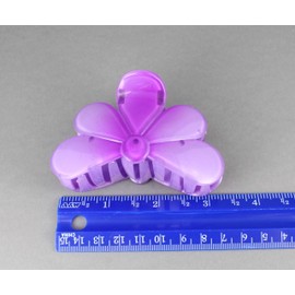 Purple hair clip flower barrette jaw claw clamp clip floral 3.25 inches long ombre coloring