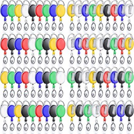 Yaomiao 120 Pack Retractable Badge Holder Reel with Clips Heavy Duty ID Card Holder Reels Bulk with Key Ring for Office Worker Doctor Nurse Employee School Students (Mixed Colors)
