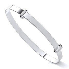 Old English Jewellers Sterling Silver Expanding Baby Bangle - Plain