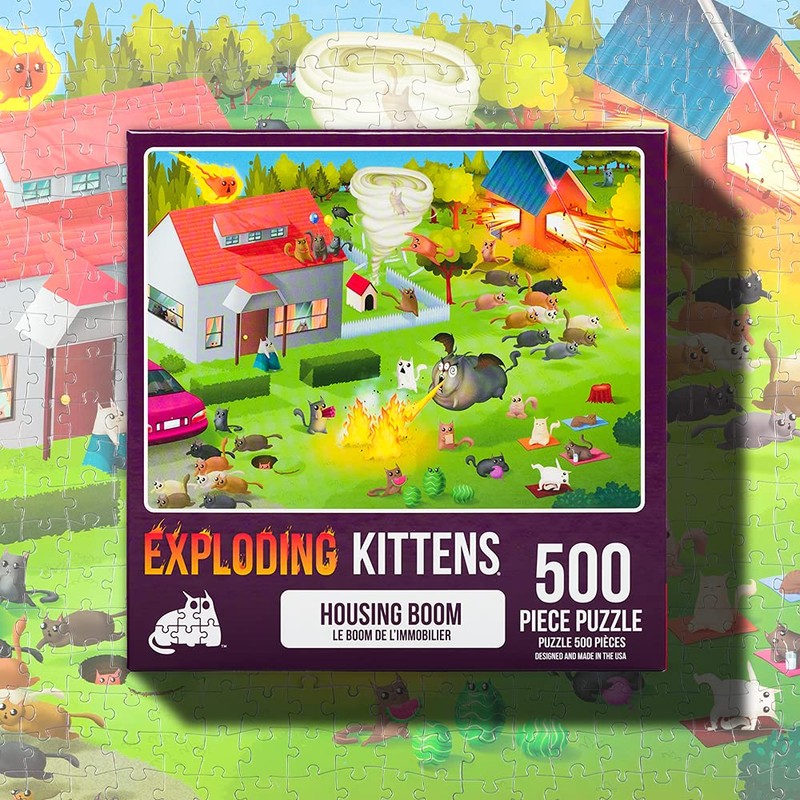 Exploding Kittens 500 Piece Jigsaw Puzzle - Housing Boom, Jigsaw