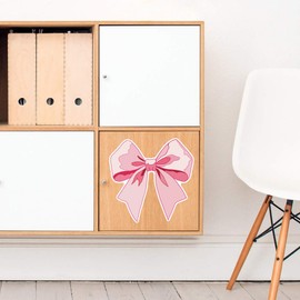 Large 210mm 'Pink Bow' Permanent Sticker Decal for Cars/Windows/Bins/Walls etc (DW00130570)