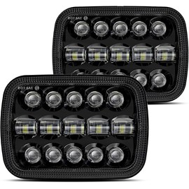 HWSTAR 110W 5x7 Led Headlights 7x6 H6054 headlight Hi/Low Sealed Beam Compatible with Jeep Wrangler YJ Cherokee XJ Ford GMC Toyota Nissan Dodge Truck Van etc Pair Black