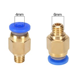 PC4-M6 Straight Pneumatic Connector, Set of 5, 3D Printer, Quick Fitting, One-Touch Tube, Hose, Connection, Fitting, Connector, Joint Diameter 0.2 inch (4 mm)