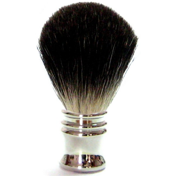 Golddachs Shaving Brush, 100% Badger Hair, Metal, Silver