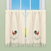Collections Etc Rooster Embroidered Kitchen Window Curtains