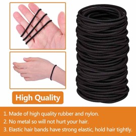 100 Stück Haargummis Mädchen, Schwarz ohne Metall Klein Elastisch Haarbänder Pferdeschwanz Inhaber Haarzubehör DünneFür Dicke Schwere und Lockiges Haar für Frauen Mädchen