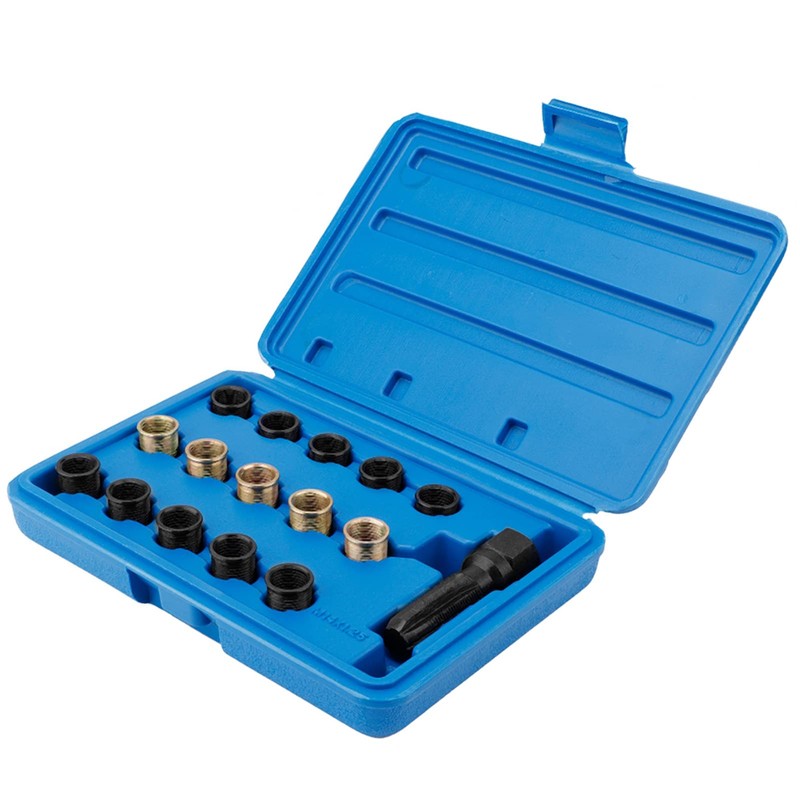 Spark Plug Rethread Kit, 16Pcs Auto Maintenance Tools M14x1.25 Spark
