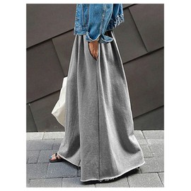 RoseSeek Women's Wide Leg Sweatpants High Elastic Waist Flowy Palazzo Pants Loose Baggy Pants Bottoms Grey L