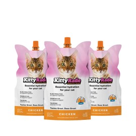 KittyRade – Delicious, Healthy Prebiotic, Isotonic Drink for Cats, Electrolytes | Reliable Hydration Drink for Cats & Low Calorie | Cat Health Supplement | Resealable Packs | (250ml x 10)