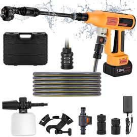 Cordless Pressure Washer Battery Powered 1060 PSI Compatible with Makita Battery, Portable Power Washer for Cars 5000mAh Brushless Motor & 2.5 GPM High-Pressure Washer, 6-in-1 Nozzle, LCD Screen