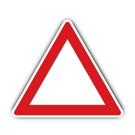 Sticker: 200 mm, 1 Piece – Warning Triangle – Red / White – German Road Traffic Regulations