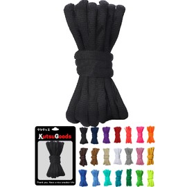 KutsuGoods, Oval Shoe Laces, DUNK SB, Width 3.5 inches (9 mm), Shoe Laces, 47.2 inches (120 cm), 55.1 inches (140 cm), Round Cord, Ellipse, Shoelaces, Wide, Black, White, Sail, Pink, Black, 120