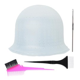 Pre-perforado con agujeros de silicona para el cabello, juego de color de cabello profesional reutilizable con gancho, herramientas de teñido de peluq