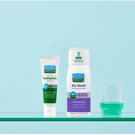 SmartMouth Dry Mouth Zinc Activated Mouthwash & Anti-Cavity Toothpaste Combo for Fresh Breath - 16 fl oz & 6 oz