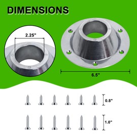 Wadoy 2pcs RV Table Base Mounting Accessories,Standard Size Aluminum Table Pedestal Base Flange,Table and Floor Mounting Base with Mounting Screws for RV/Yacht Tables(Silver)