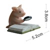 Gemmia Miniature Pig Figurine- Smart Reading Pig Statue