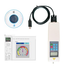 HKNDT HF-500 Force Gauge 500N Digital Push Pull Gauge with USB Output, N/Lbf/Kgf Units for Tension Spring, Peel Testing, Compression Spring, Bearing Torque HF-500N