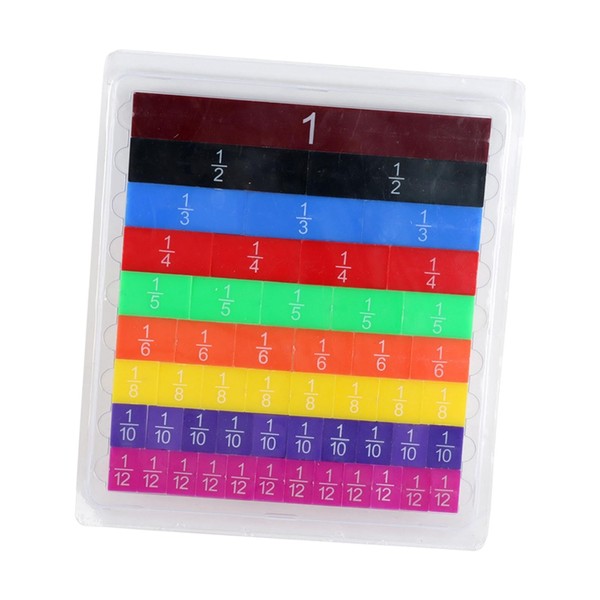 Milageto 51Pcs Rainbow Fraction Tiles, Fraction Bars Math Manipulatives, Fraction