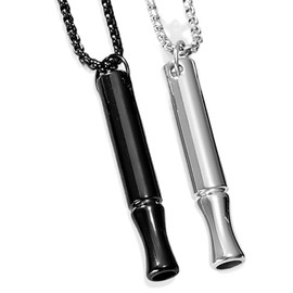 EOAMGO EOAMGO 2PCS Breathing Necklace, Breathing Necklace to Quit Smoking, Anxiety Relief Gift for Women Men (Black and Silver)