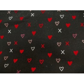 'NuggleBuddy Moist Heat & Aromatherapy Organic Rice Pack for Microwave. Lovely Black Flannel HUGS & Kisses Fabric Infused with Sweet Lavender Aromatherapy.