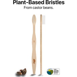 Sea Turtle Plant-Based Bristles, Soft Bamboo Toothbrushes, Individually Sealed (10 Pack)