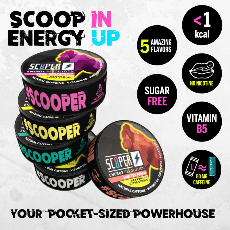 Scooper Energy Fresh Mint | Extra Strong 80mg Caffeine |