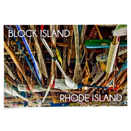 Lantern Press 24x36 Inch Giclee Print, Block Island, Rhode Island, Paddle Photo
