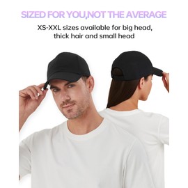 Zylioo 3XL/XXL/XL/L/M/S/XS Light Running Baseball Cap for Large Head, Summer Sun Protection Running Cap, UPF Breathable Baseball Cap, White, M - L
